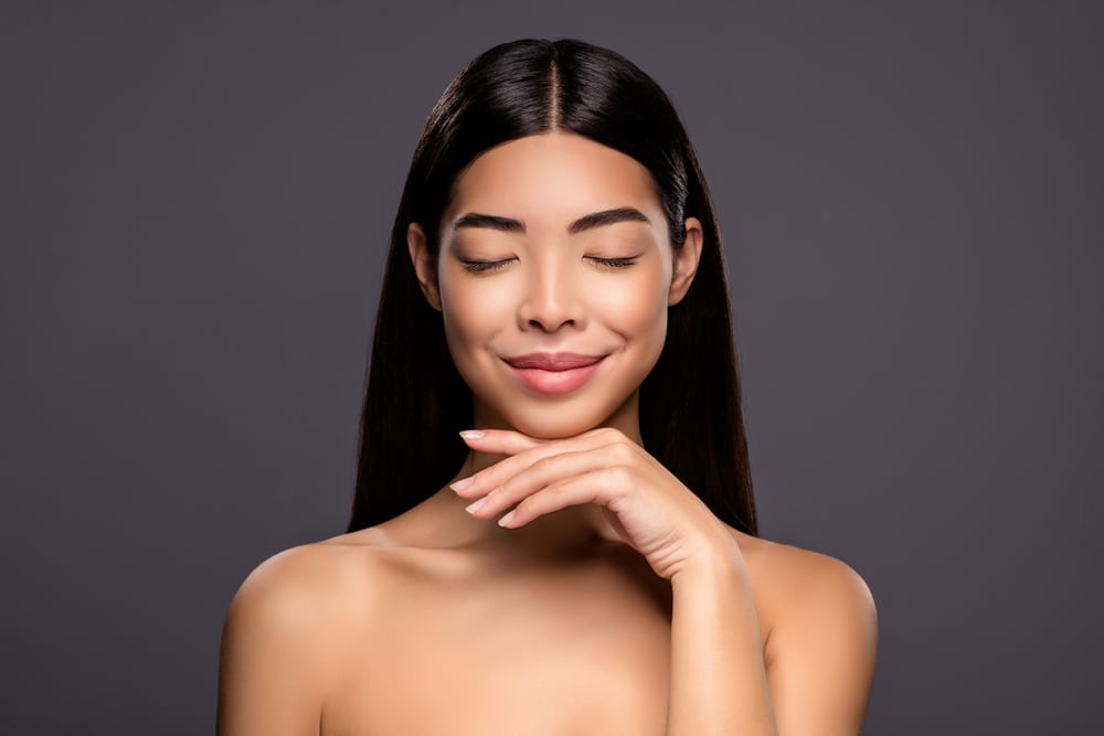 Woman looking relaxed with eyes closed after cosmetic treatment with Pro-Nox in East Greenwich, RI